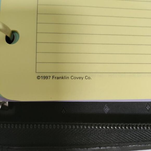 Franklin Planner Leather Nylon Padfolio Organizer w/Handles Black 7 Ring 13 x 11 - Picture 12 of 16